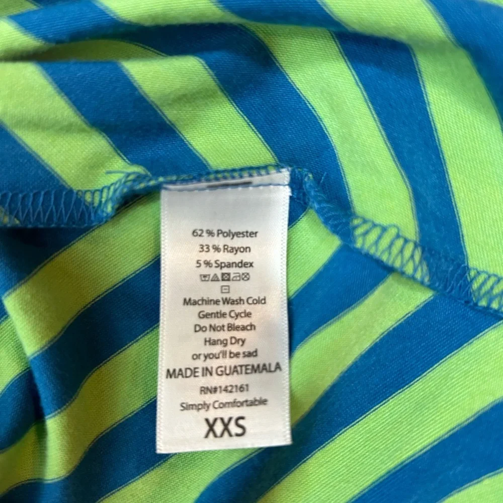 NWOT LuLaRoe Green/Blue Stripe Maxi Skirt xxs